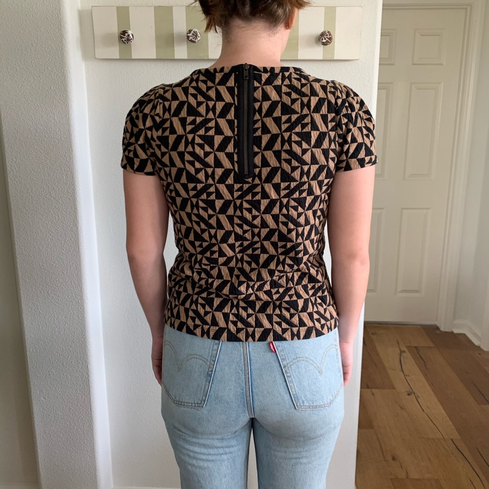 Anthropologie geometric zip shirt - Picture 4 of 6